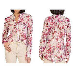 KUT From The Kloth Jasmine Chiffon Button Up Shirt Top Women Size XS NWT